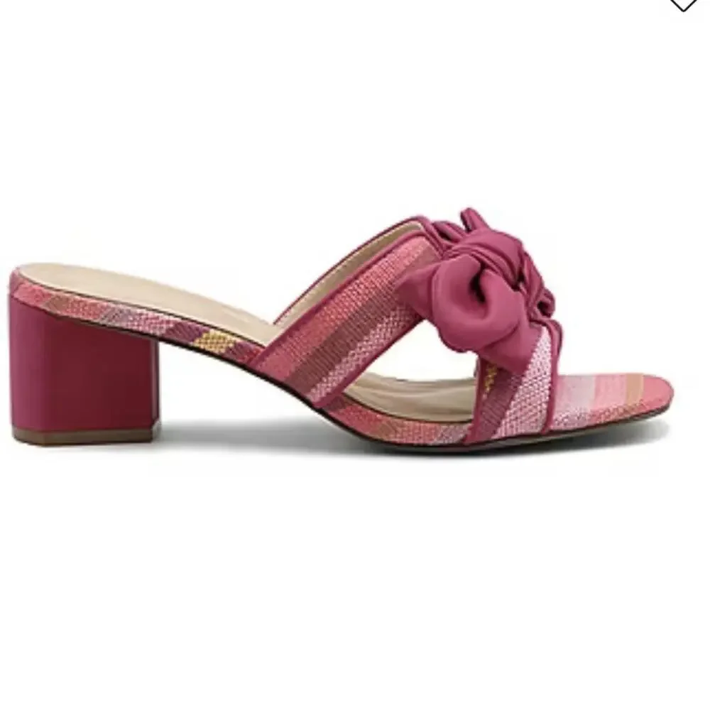 Adrienne Vittadini Women's Arnoldo Pink mid block heel Sandals SZ/ 7.5 M